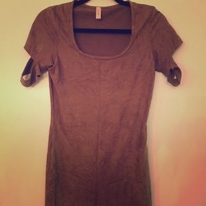 Suede fitted dress